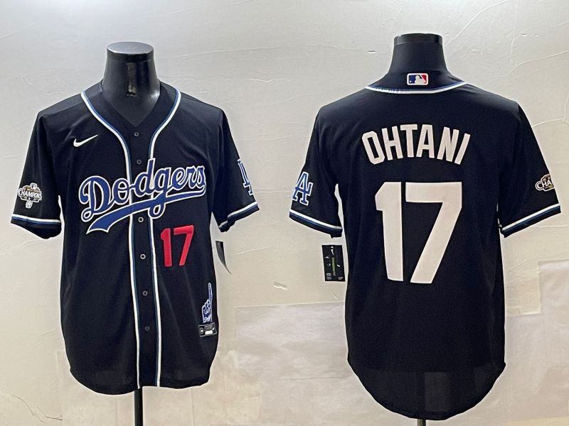 Men Los Angeles Dodgers #17 Ohtani Black Fashion Game 2025 Nike MLB Jersey style 3066->los angeles dodgers->MLB Jersey